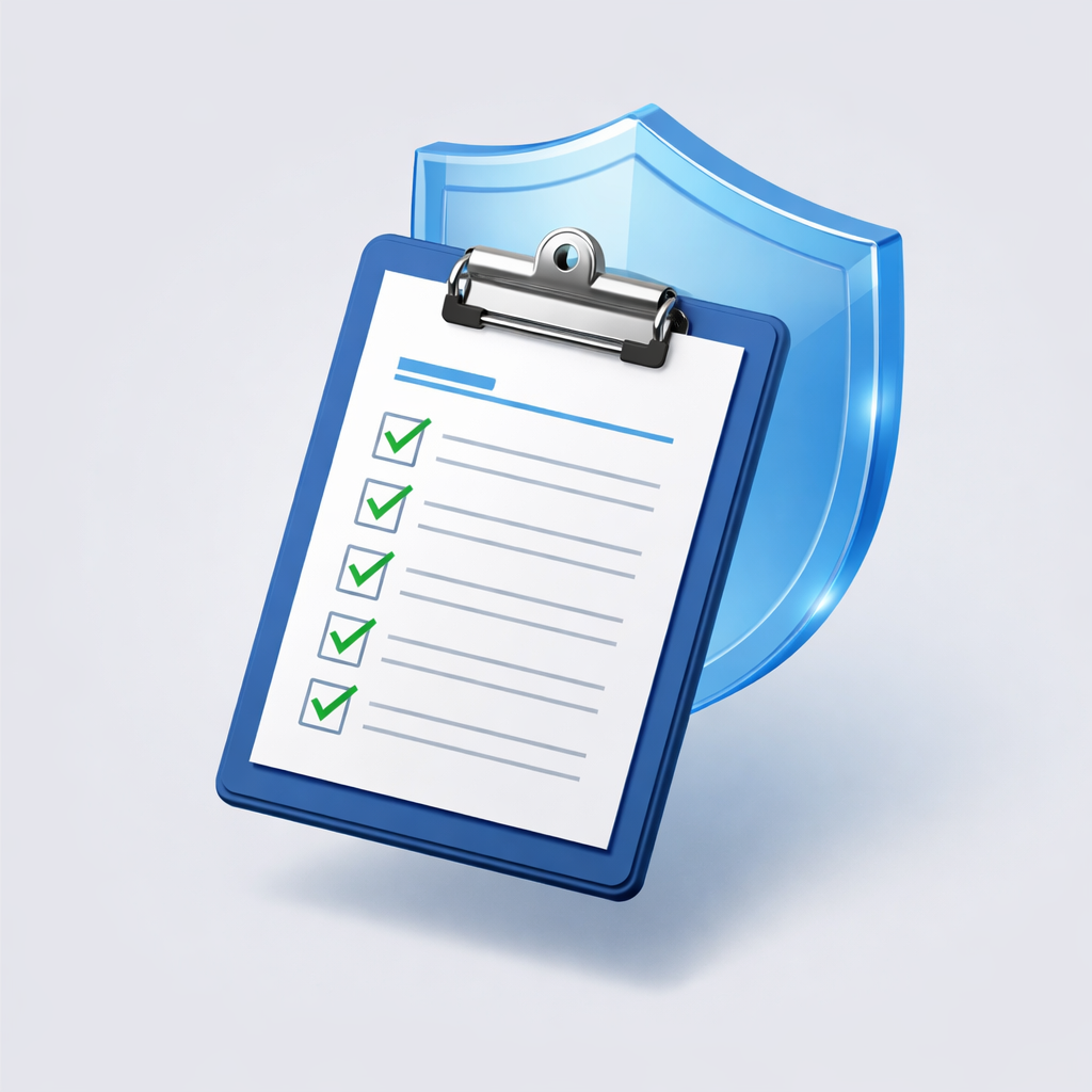 isometric Highquality 3D isometric render of a professional clipboard floating in the air On the clipboard is a clean document with a checklist of ite-1